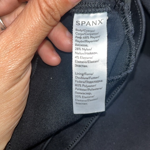 SPANX The Perfect Pant Slim Straight Ponte Knit Pull-On Black LP Large Petite - Picture 10 of 11